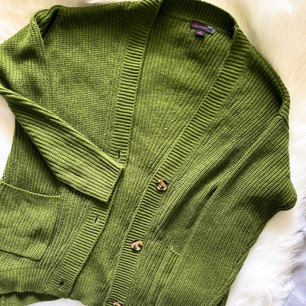 Olive green cardigan